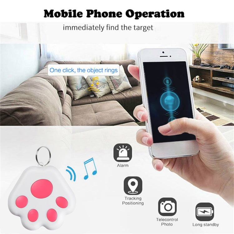 2 PCS HYC-09 Dog Paw Bluetooth Anti-Lost Device Pet Tracking Locator Keychain Smart Search Two-Way Alarm(Dark Blue)