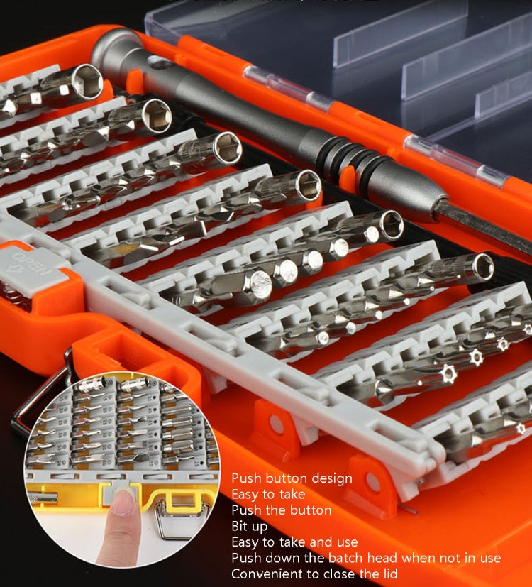 Obadun 9800 58 in 1 Screwdriver Set Manual CRV Batch Mobile Phone Disassembly Glasses Repair Tool(Orange)