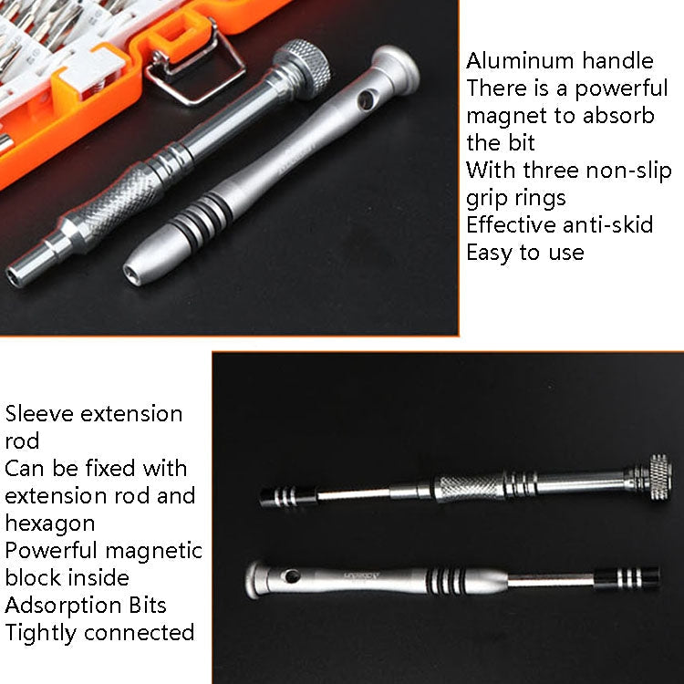 Obadun 9800 58 in 1 Screwdriver Set Manual CRV Batch Mobile Phone Disassembly Glasses Repair Tool(Yellow)