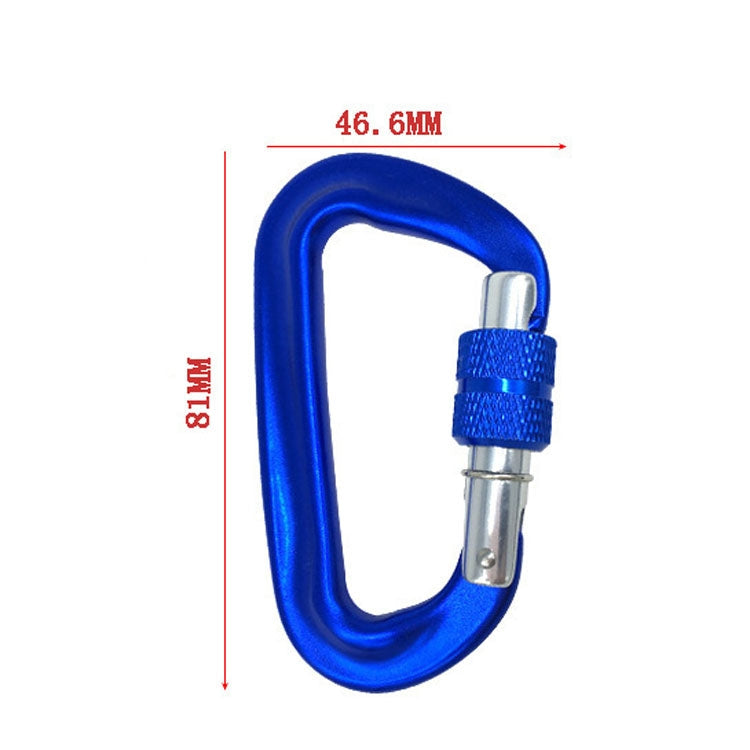 AD802N 8cm Aluminum Alloy Mountaineering Buckle D-Shaped Backpack Climbing Outdoor Hammock Safety Buckle, Color Random Delivery