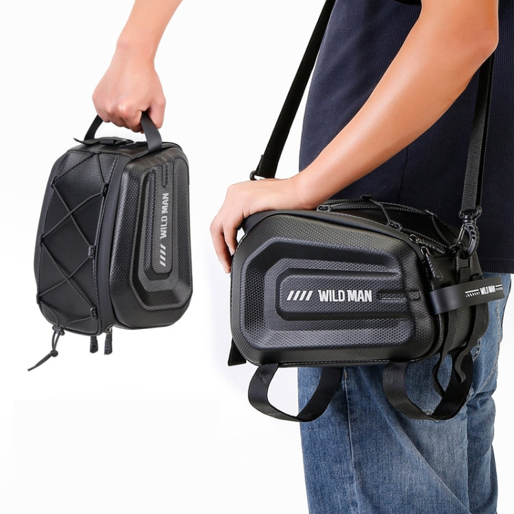 WILD MAN GD5 4L Bicycle EVA Hard Shell Rack Tail Bag Outdoor Cycling Equipment(Black)