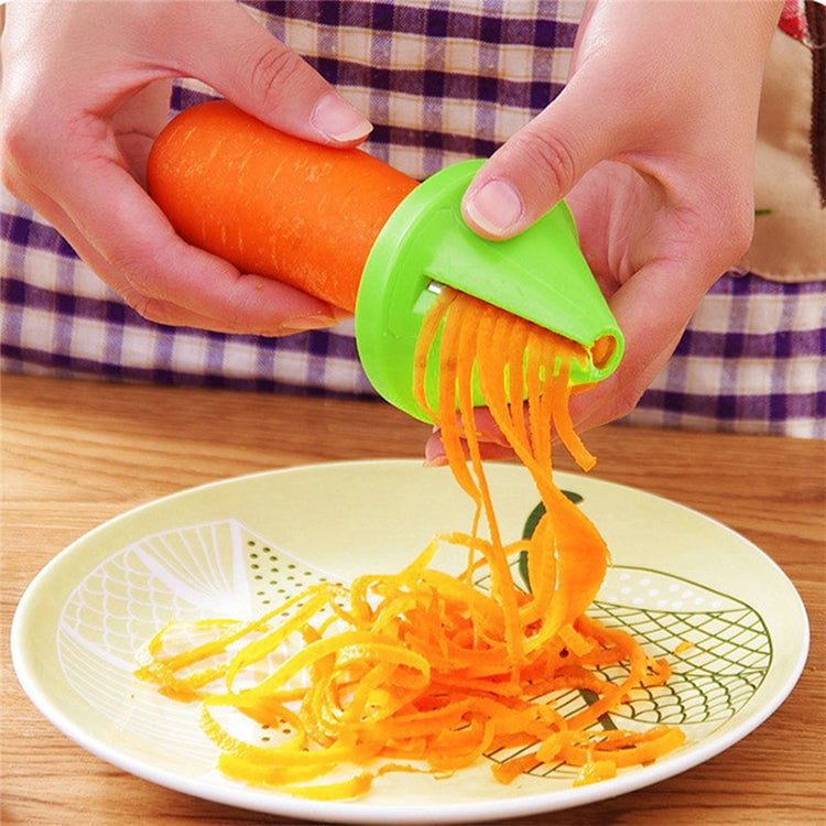 Kitchen Funnel Model Spiral Slicer Vegetable Shred Carrot Cutter(Green)