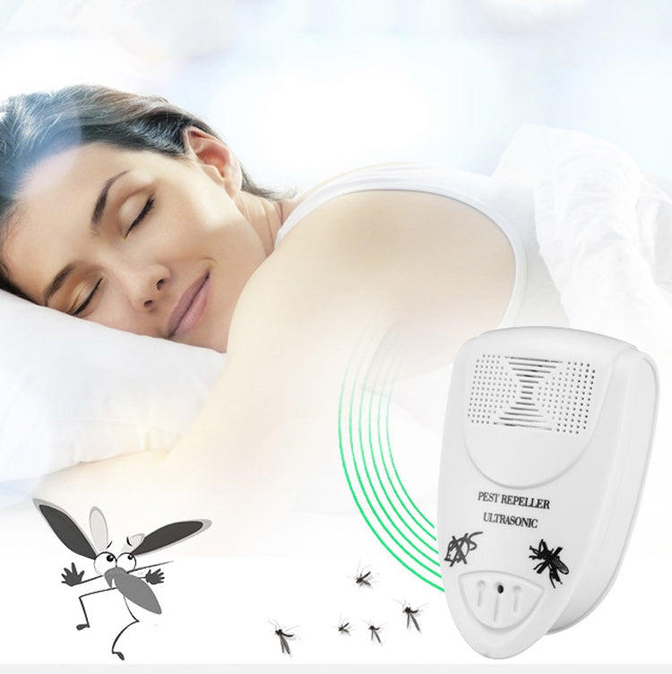 LI-3110 Ultrasonic Electronic Rat Repeller Household Smart Insect Repellent, Style: US Plug(White)
