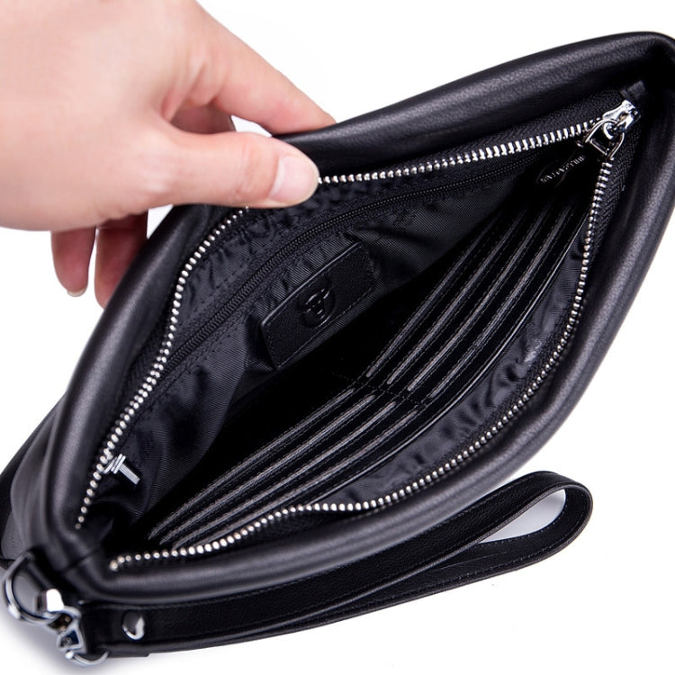 BULL CAPTAIN 446 Large-capacity Soft and Wear-resistant Leather Clutch Bag Business Wallet, Size: S