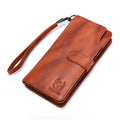 BULL CAPTAIN 028 Long Buckle Retro Cowhide Multi-Function Wallet (Yellow Brown)