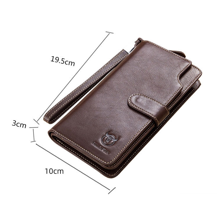 BULL CAPTAIN 028 Long Buckle Retro Cowhide Multi-Function Wallet (Red)