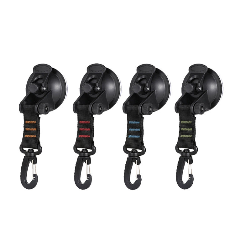 3 PCS Car Tent Suction Cup Home Users Outside Travel Portable Suction Cup Hook Round Carabiner(Orange)