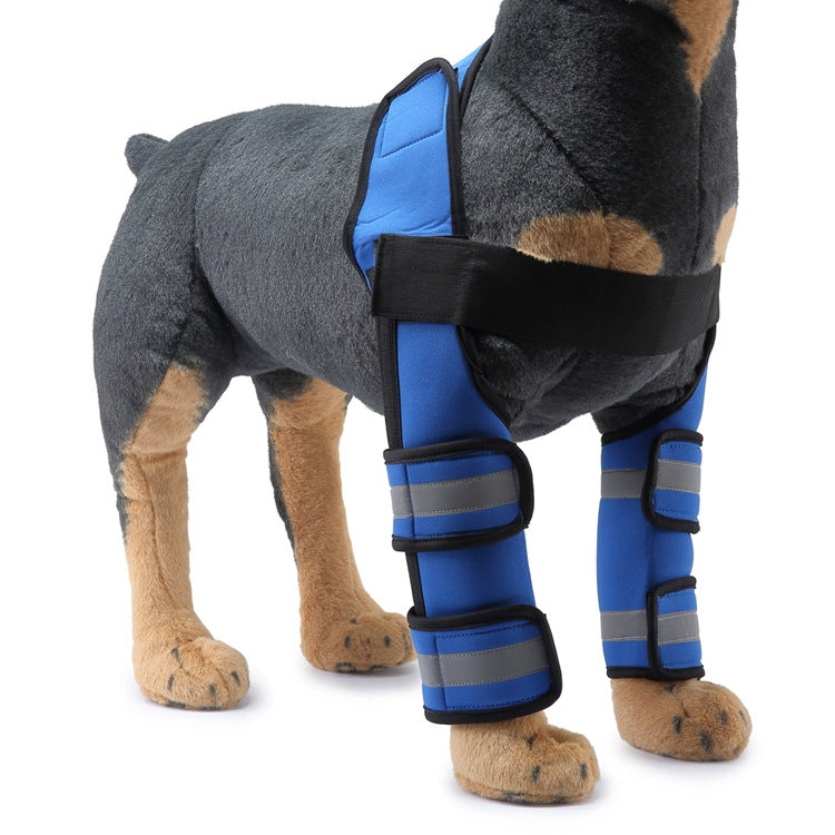 Pet Dog Leg Knee Guard Surgery Injury Protective Cover, Size: M(Support Strips Model (Blue))