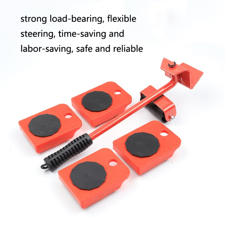 CY-0102 5 in 1 Household Moving Bed Heavy Object Moving Pulley Furniture Shifter Multifunctional Carrier, Model: Red (150KG)