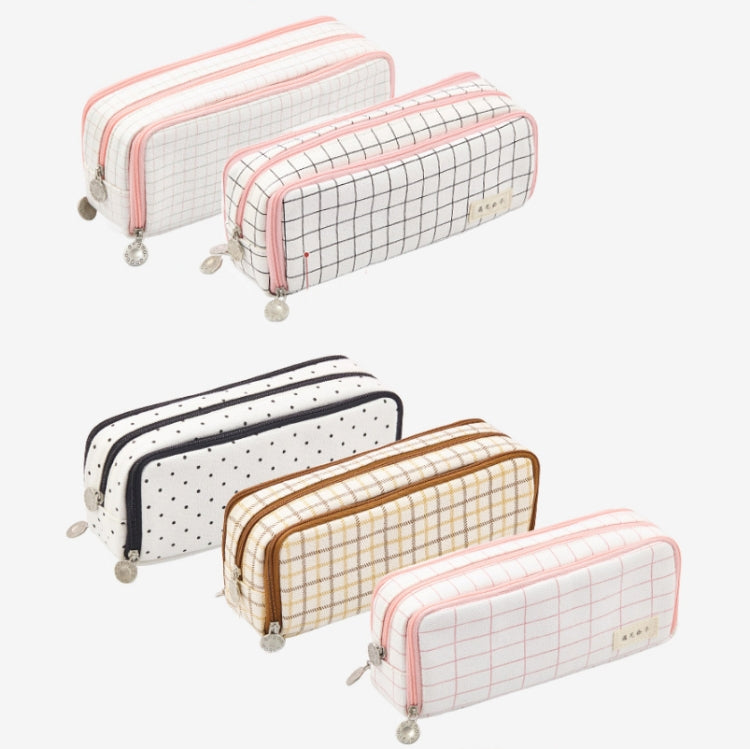 Angoo Double-Open Multi-Layer Stationery Pencil Case Multifunctional Cosmetic Bag(Palm Black And White)