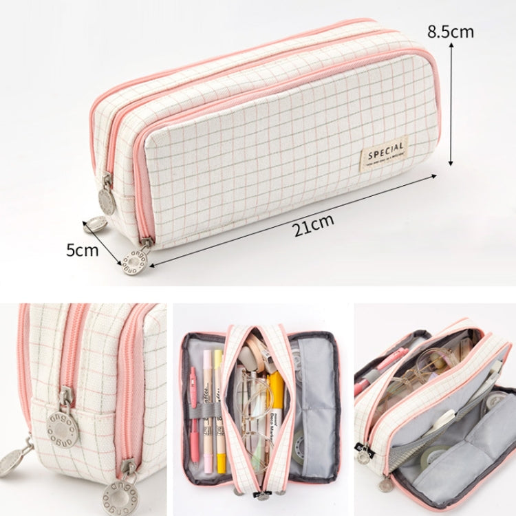 Angoo Double-Open Multi-Layer Stationery Pencil Case Multifunctional Cosmetic Bag(Palm Black And White)