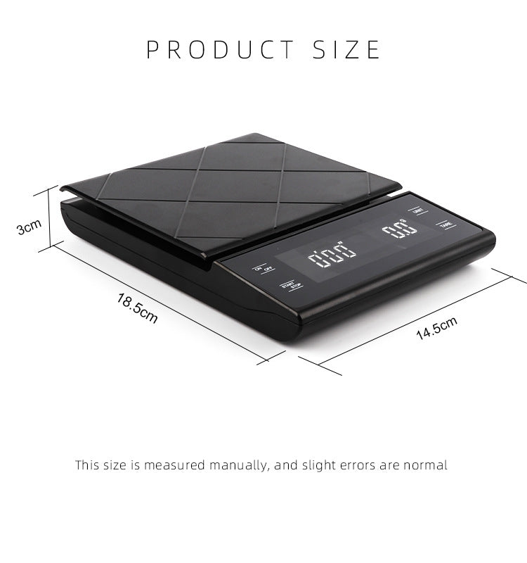 Household Kitchen Scale Hand-Made Coffee Electronic Scale With Timer(Black)