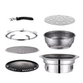 Household Stainless Steel Charcoal Barbecue Stove Outdoor Camping Portable Charcoal Stove Set, Size: 40cm(Complete Set)