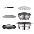 Household Stainless Steel Charcoal Barbecue Stove Outdoor Camping Portable Charcoal Stove Set, Size: 40cm(Complete Set without Grill)
