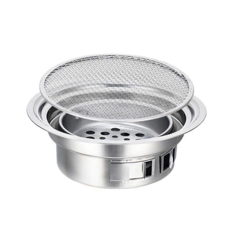 Household Stainless Steel Charcoal Barbecue Stove Outdoor Camping Portable Charcoal Stove Set, Size: 40cm(Stove Body + BBQ Net)