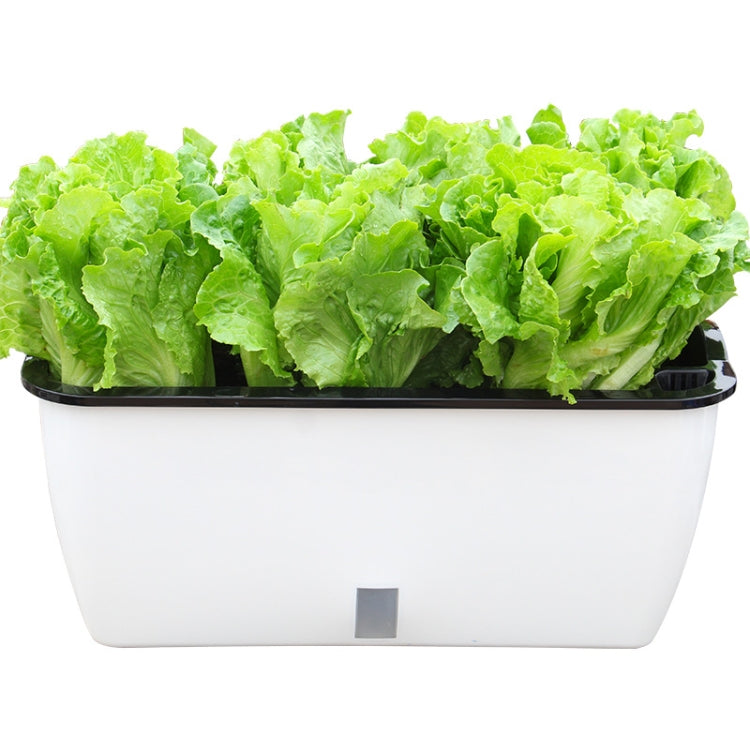Family Balcony Rectangular Plastic Self-Absorbent Vegetable Growing Pot Flower Pot, Style: SC01 Extra Large Pot