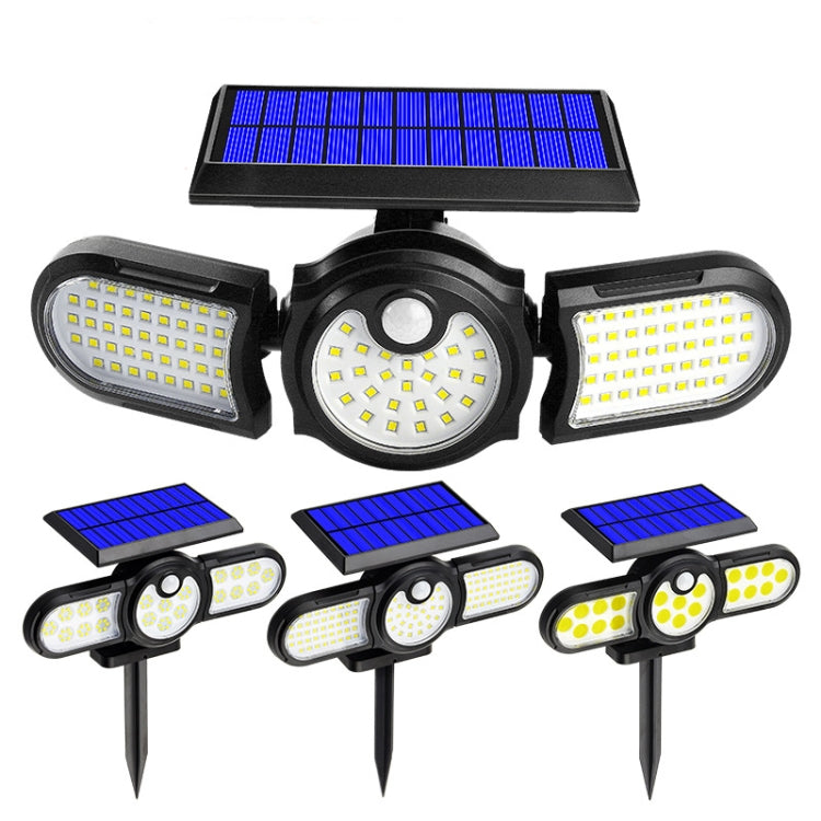 140 COB TG-TY080 3-Heads Rotatable Solar Wall Light Outdoor Waterproof Human Body Induction Garden Lawn Lamp