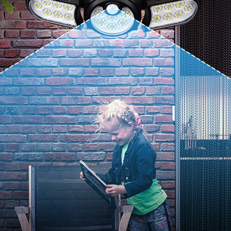 140 COB TG-TY080 3-Heads Rotatable Solar Wall Light Outdoor Waterproof Human Body Induction Garden Lawn Lamp