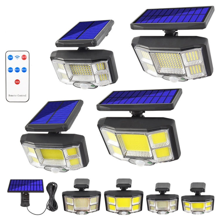 TG-TY085 Solar Outdoor Human Body Induction Wall Light Household Garden Waterproof Street Light wIth Remote Control, Spec:  96 COB Separated