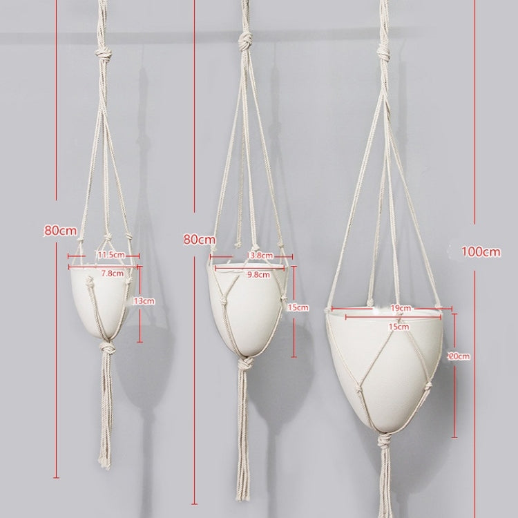 Handmade Hemp Rope Hanging Plastic Water Storage Flowerpot, Size: D09 Caliber 18.3cm