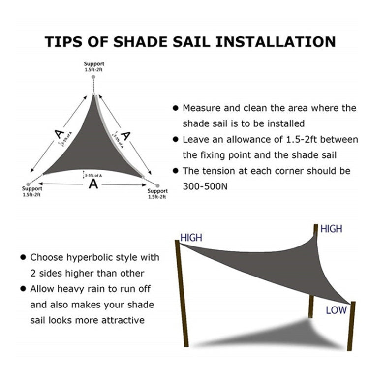 Triangle Outdoor Garden Sunshade Sail Waterproof Anti-UV Canopy, Size: 6m x 6m x 6m(Orange)