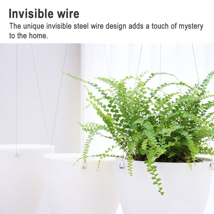 Wire Hanging Plastic Flowerpot With Automatic Water Absorption And Frosted Surface(D09 Caliber 19cm)