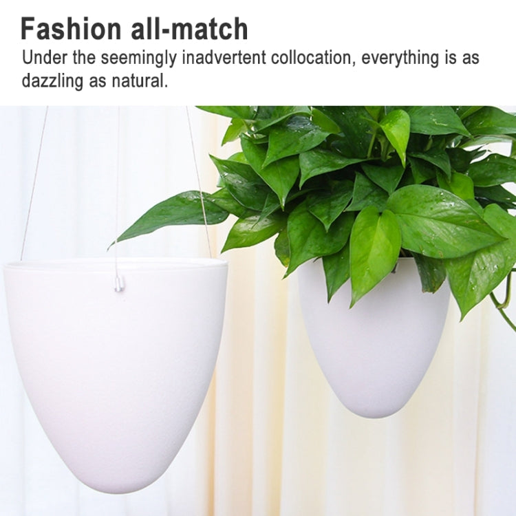 Wire Hanging Plastic Flowerpot With Automatic Water Absorption And Frosted Surface(D09 Caliber 19cm)