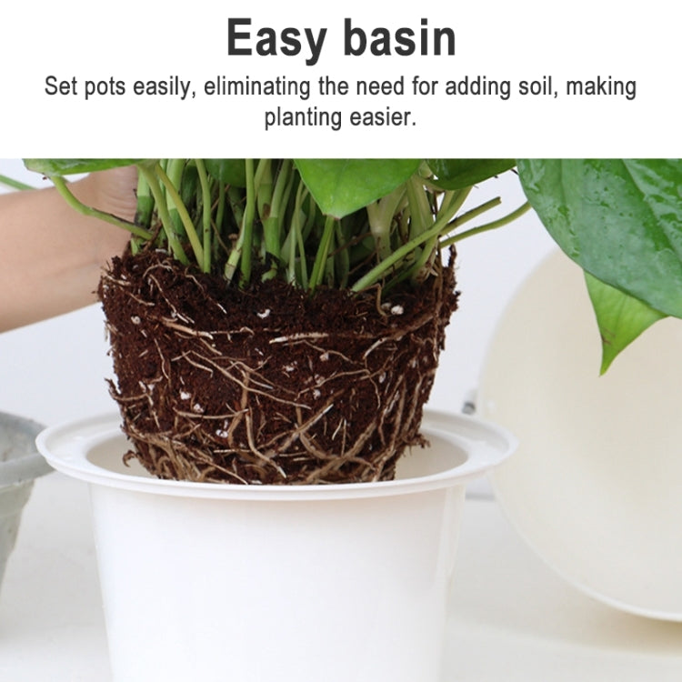 Wire Hanging Plastic Flowerpot With Automatic Water Absorption And Frosted Surface(D09 Caliber 19cm)