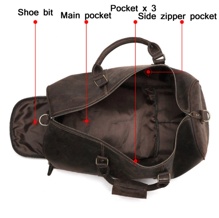 6482 Large-Capacity Cross-Body Luggage Bag For Business Travel Dry & Wet Separation Fitness Sports Bag(Brown)