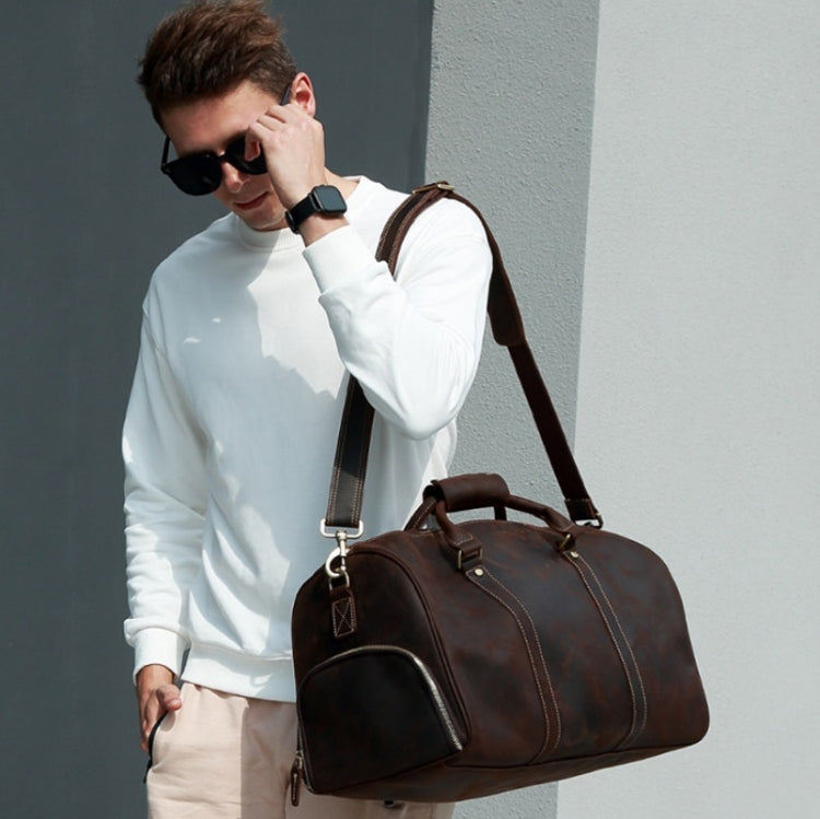 6482 Large-Capacity Cross-Body Luggage Bag For Business Travel Dry & Wet Separation Fitness Sports Bag(Brown)