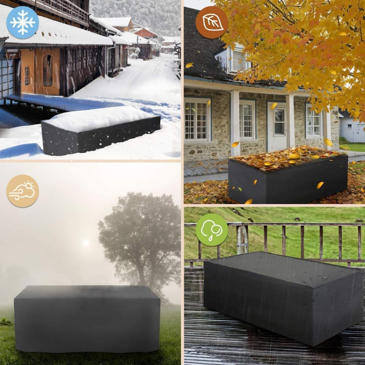 Outdoor Oxford Cloth Furniture Cover Garden Dustproof Waterproof And UV-Proof Table And Chair Protective Cover, Size: 126x126x74cm(Black)