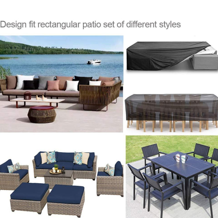 Outdoor Oxford Cloth Furniture Cover Garden Dustproof Waterproof And UV-Proof Table And Chair Protective Cover, Size: 200x160x70cm(Black)