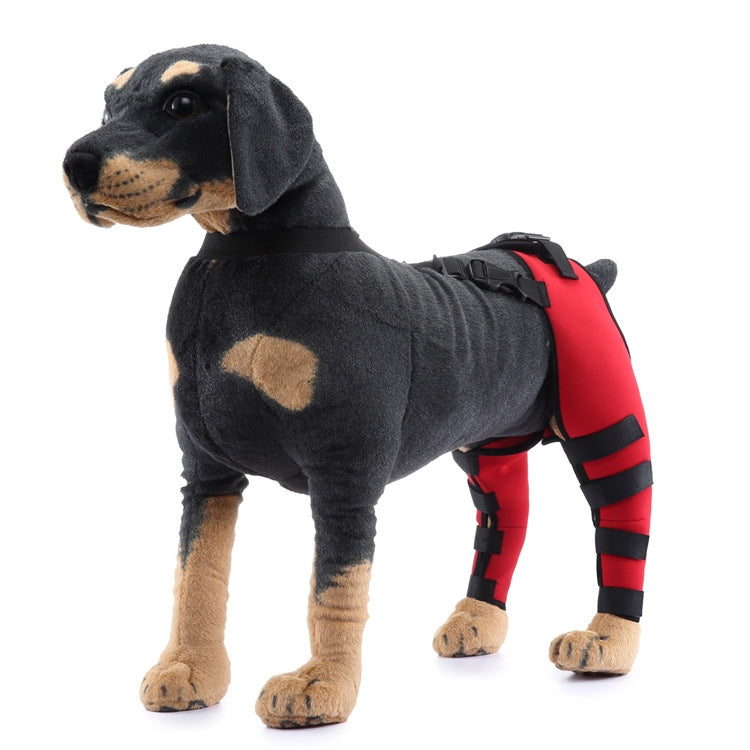 Pet Dog Leg Knee Guard Surgery Injury Protective Cover, Size: S(Red)