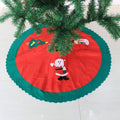 90cm Wavy Green Edge Christmas Tree Skirt Non-Woven Christmas Festival Decoration(Single Pattern, Pattern Random Delivery)