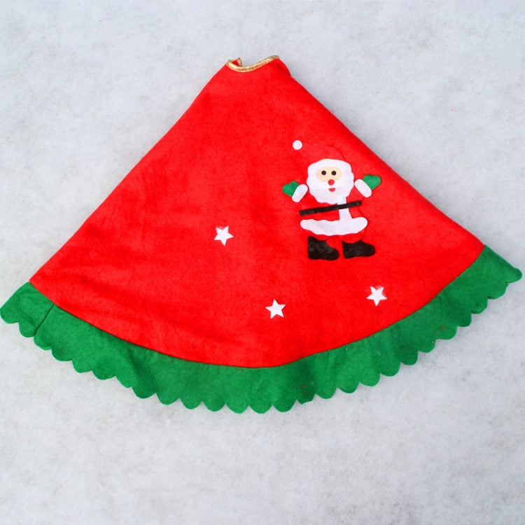 90cm Wavy Green Edge Christmas Tree Skirt Non-Woven Christmas Festival Decoration(Single Pattern, Pattern Random Delivery)