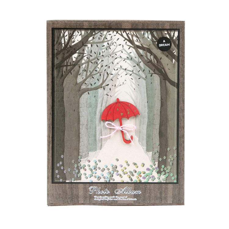 4D Large 6-Inch Photo Album 200 Sheets Interstitial Album Boxed Children Growth Book(D-064 Red Line)