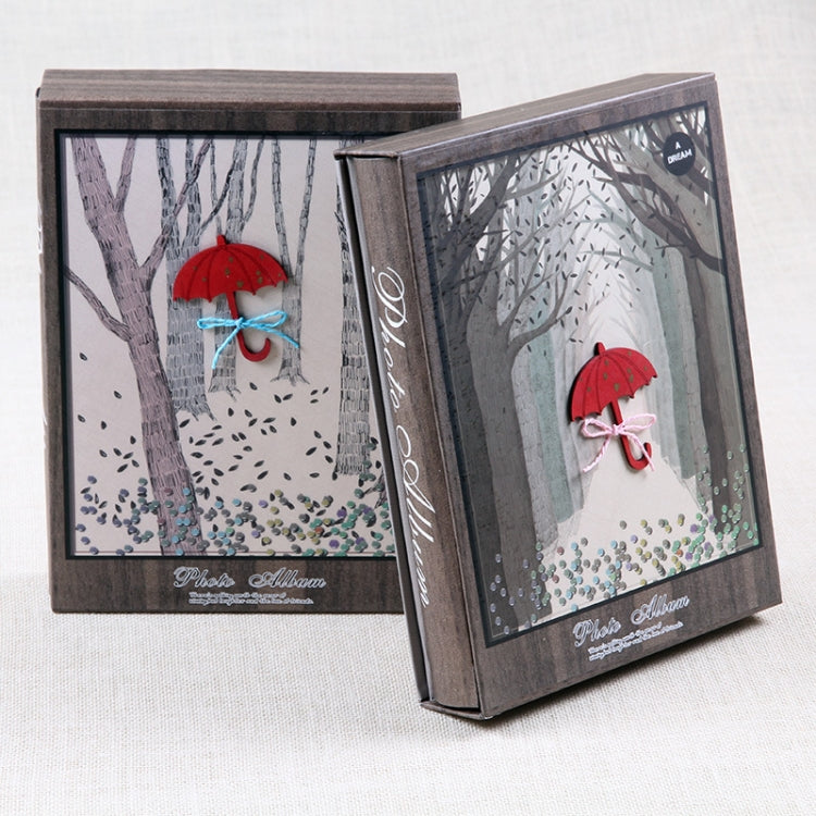 4D Large 6-Inch Photo Album 200 Sheets Interstitial Album Boxed Children Growth Book(D-064 Red Line)