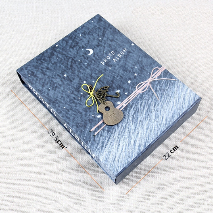 4D Large 6-Inch Photo Album 200 Sheets Interstitial Album Boxed Children Growth Book(D-064 Red Line)