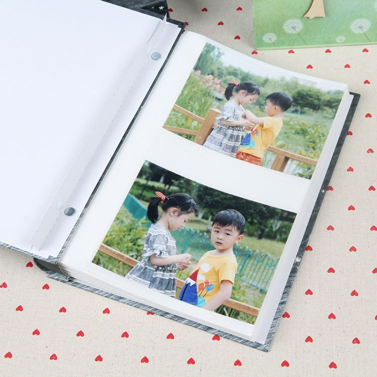 4D Large 6-Inch Photo Album 200 Sheets Interstitial Album Boxed Children Growth Book(D-064 Red Line)