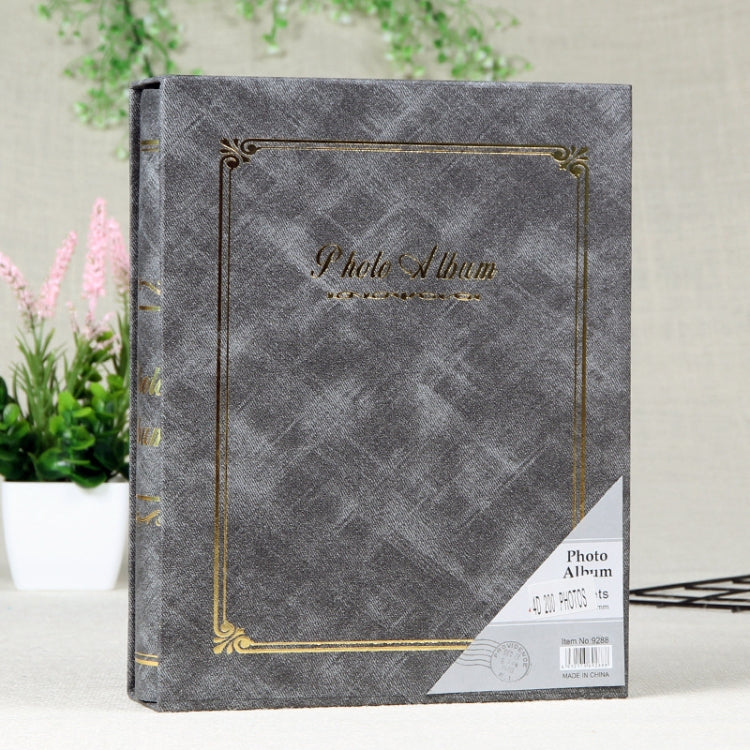 4D 200 Sheets 6 inch Album Book Boxed Retro Family Inserted Photo Album(Gray 9288)