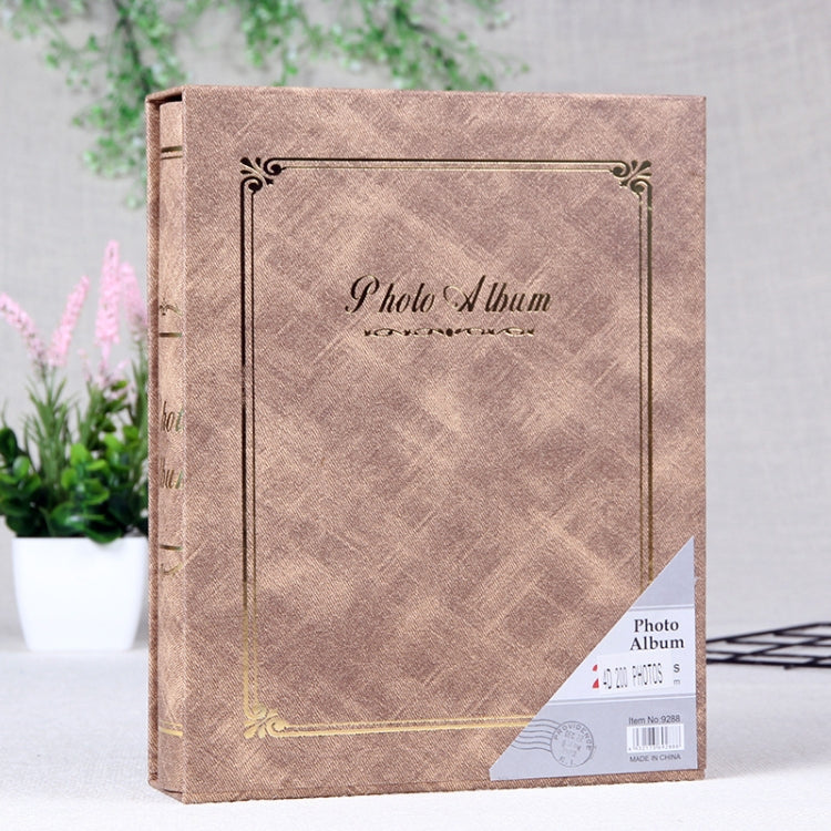4D 200 Sheets 6 inch Album Book Boxed Retro Family Inserted Photo Album(Yellow 9288)
