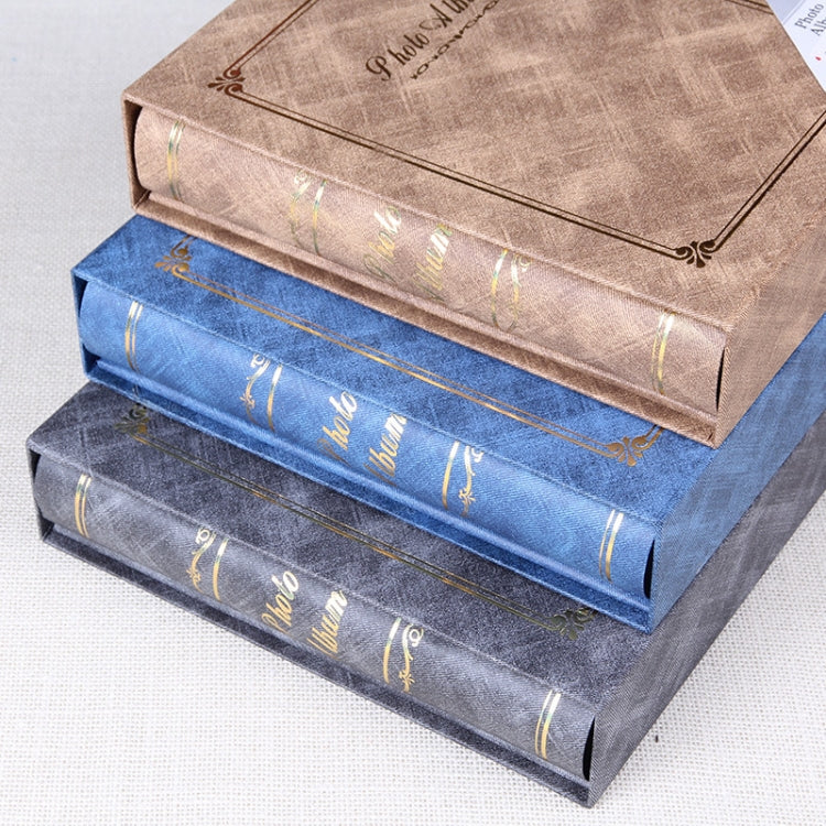 4D 200 Sheets 6 inch Album Book Boxed Retro Family Inserted Photo Album(Gray 9288)