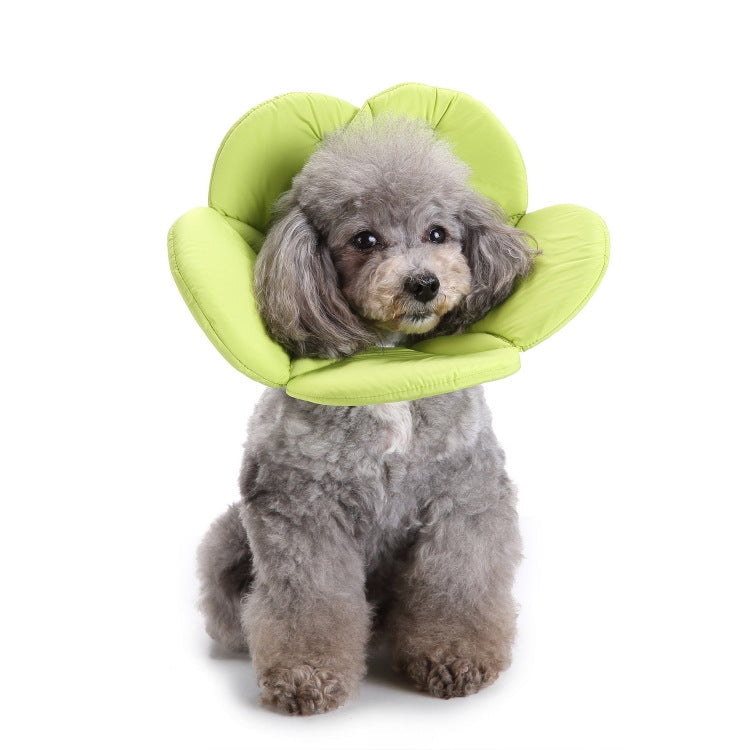 Pet Protection Collar Dog Flower Protection Collar, Specification: L(Green)