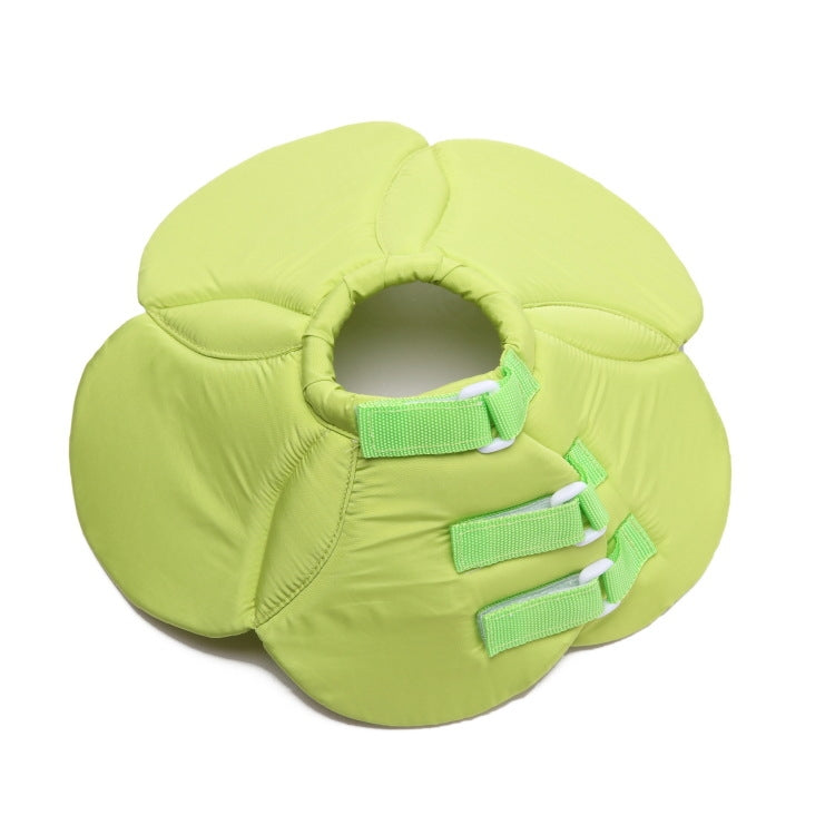 Pet Protection Collar Dog Flower Protection Collar, Specification: L(Green)