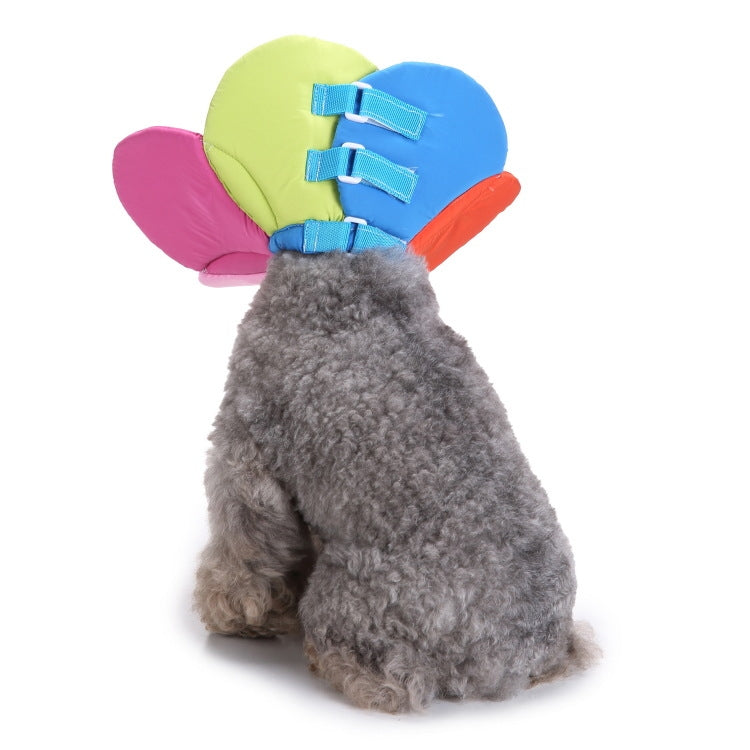 Pet Protection Collar Dog Flower Protection Collar, Specification: L(Rainbow)