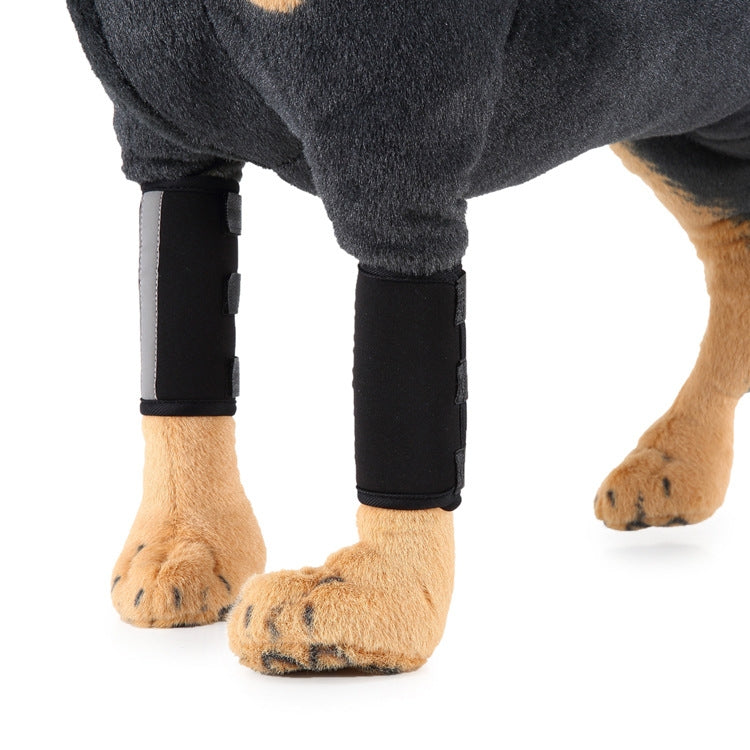 Pet Knee Protector Dog Surgery Injury Protective Cover, Size: M(Black Reflection)