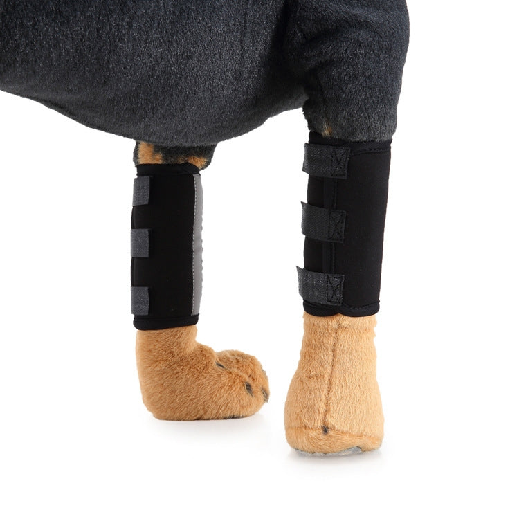 Pet Knee Protector Dog Surgery Injury Protective Cover, Size: M(Black Reflection)