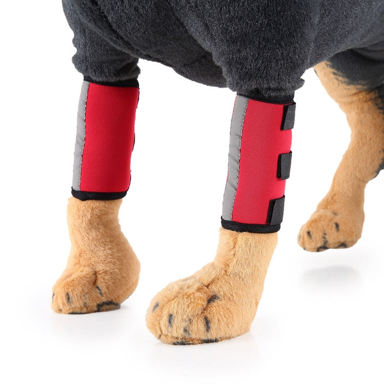 Pet Knee Protector Dog Surgery Injury Protective Cover, Size: M(Red Reflection)