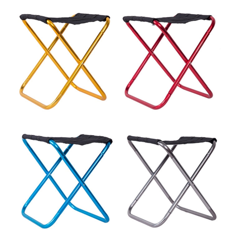 Outdoor Portable Camping Folding Chair 7075 Aluminum Alloy Fishing Barbecue Stool, Size: 24.5x22.5x27cm(Silver Gray)