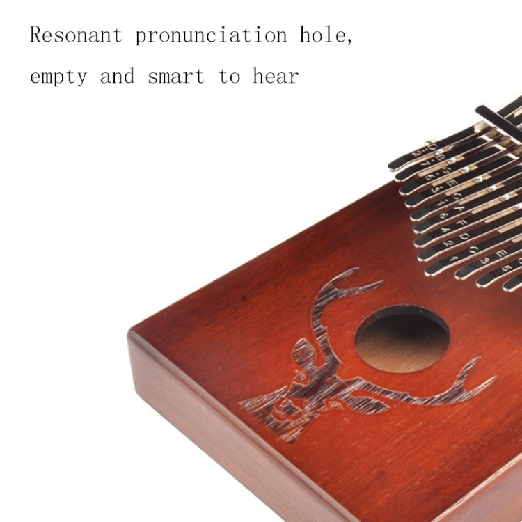17-Tone Beginner Finger Piano Deer Head Kalimba Thumb Piano( Coffee)